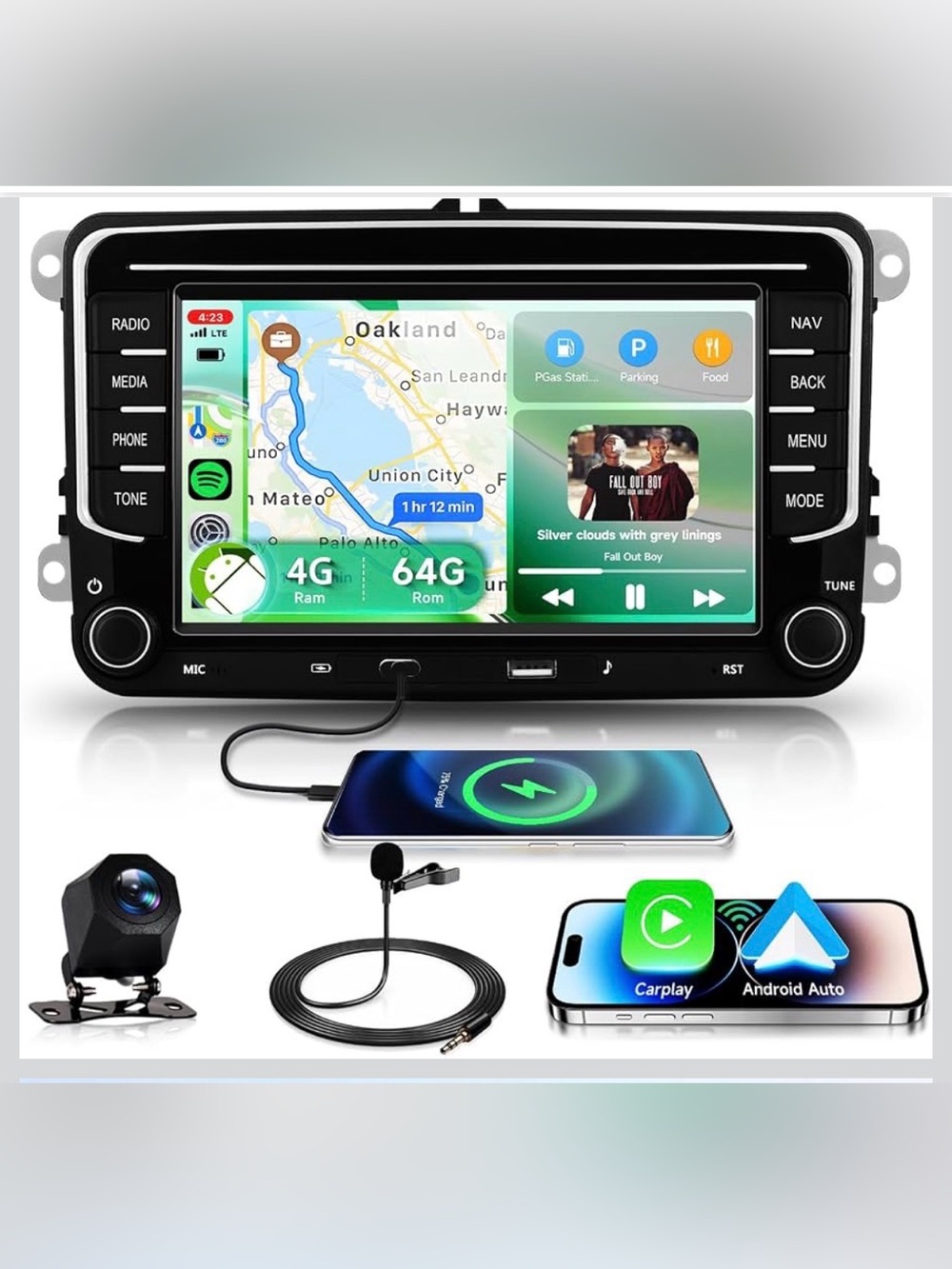 Car Radio for VW Passat, Jetta, Tiguan, Golf MK5, MK6, 7-inch and T5